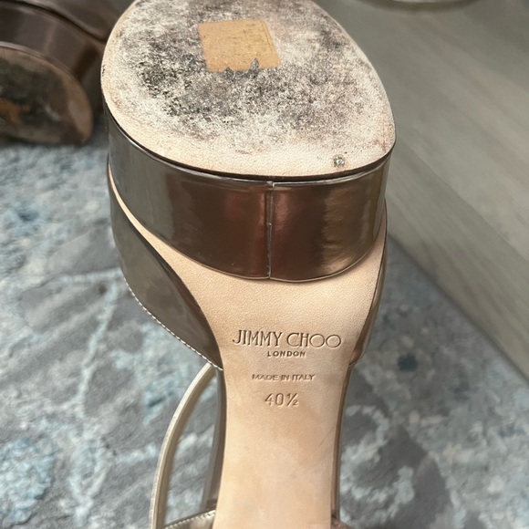 Maple 125 Ballet Pink Liquid Mirror Leather Platform Pumps.jimmy Choo!size 40 - Picture 3 of 9